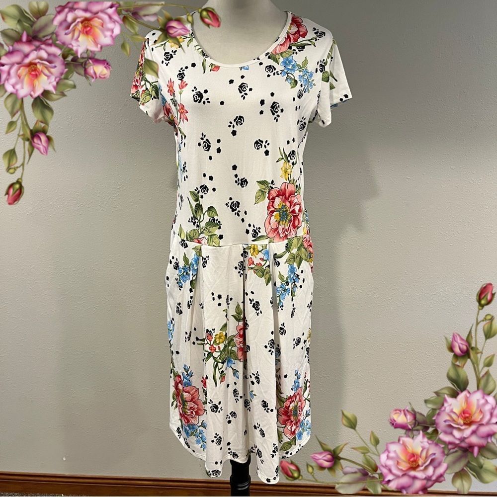 PaoLino Floral‎ Print short sleeve casual Dress size large
